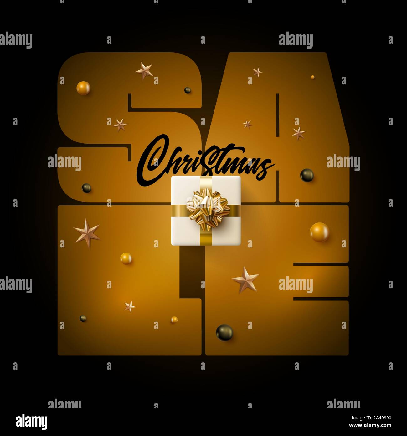 Vente Chrstmas modèle de conception de l'affiche. Vector illustration. Les éléments sont séparément en couches en fichier vectoriel. Illustration de Vecteur