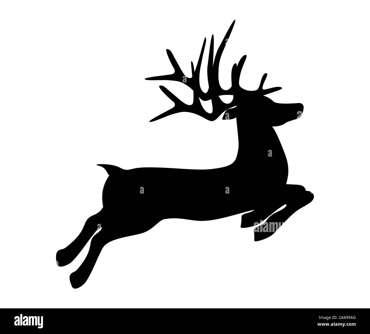 Le renne saute pour Noël. Icon isolated on white Illustration de Vecteur Le renne saute pour Noël. Icon isolated on white Illustration de Vecteur