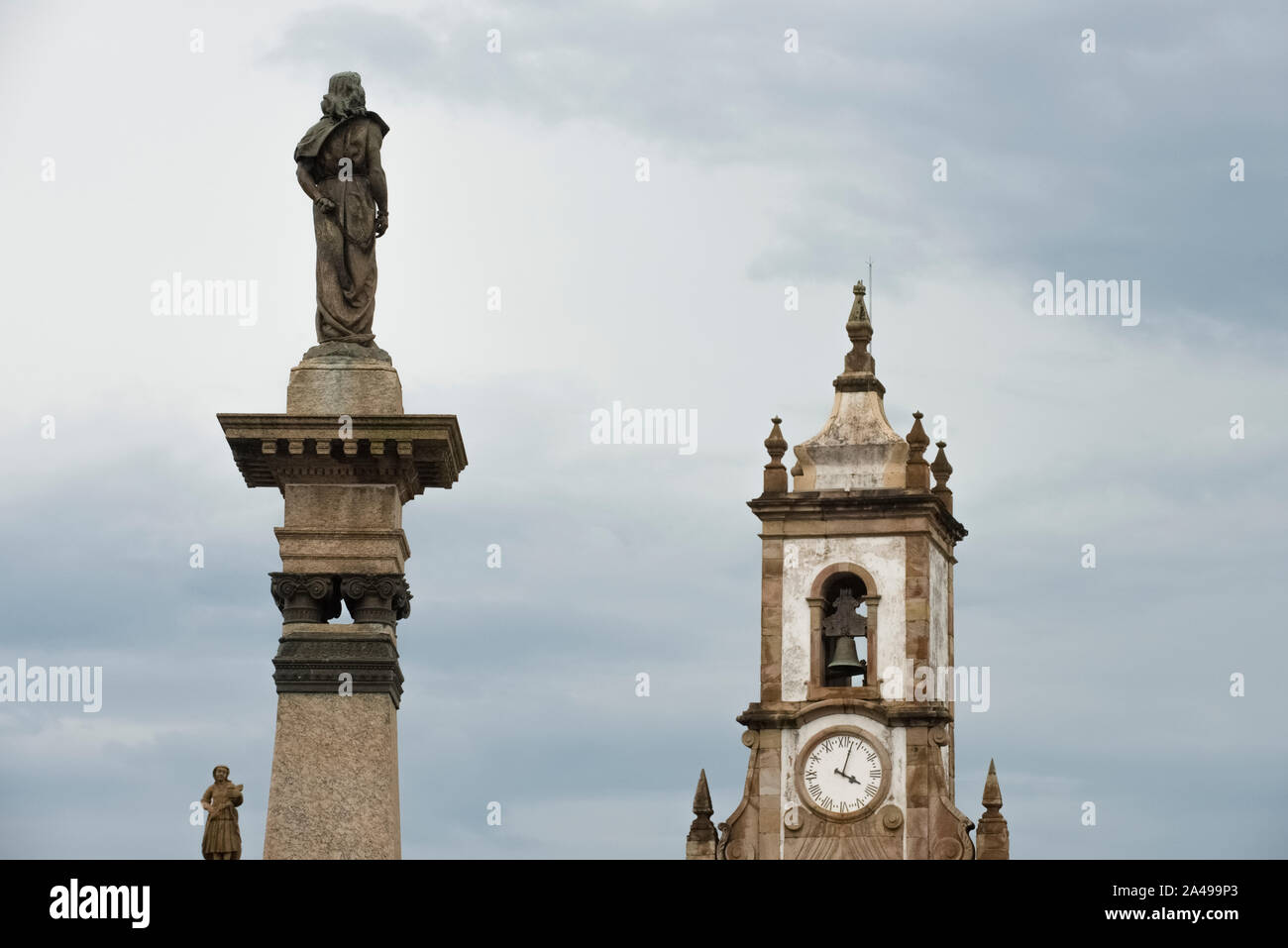 Ouro Preto, Minas Gerais, Brésil - février 27, 2016 : vue arrière de la statue de Tiradentes Banque D'Images