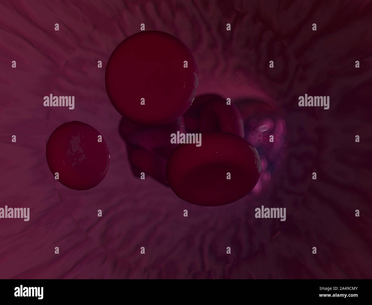 Les globules rouges du sang. Illustration scientifique circulation sanguine. Rebdering 3D Banque D'Images