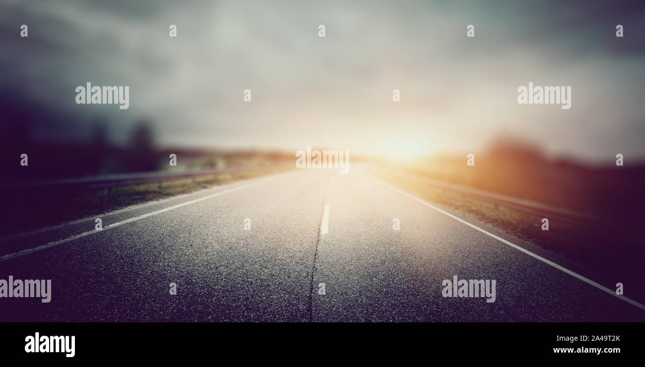 Route vitesse effet flou Banque D'Images