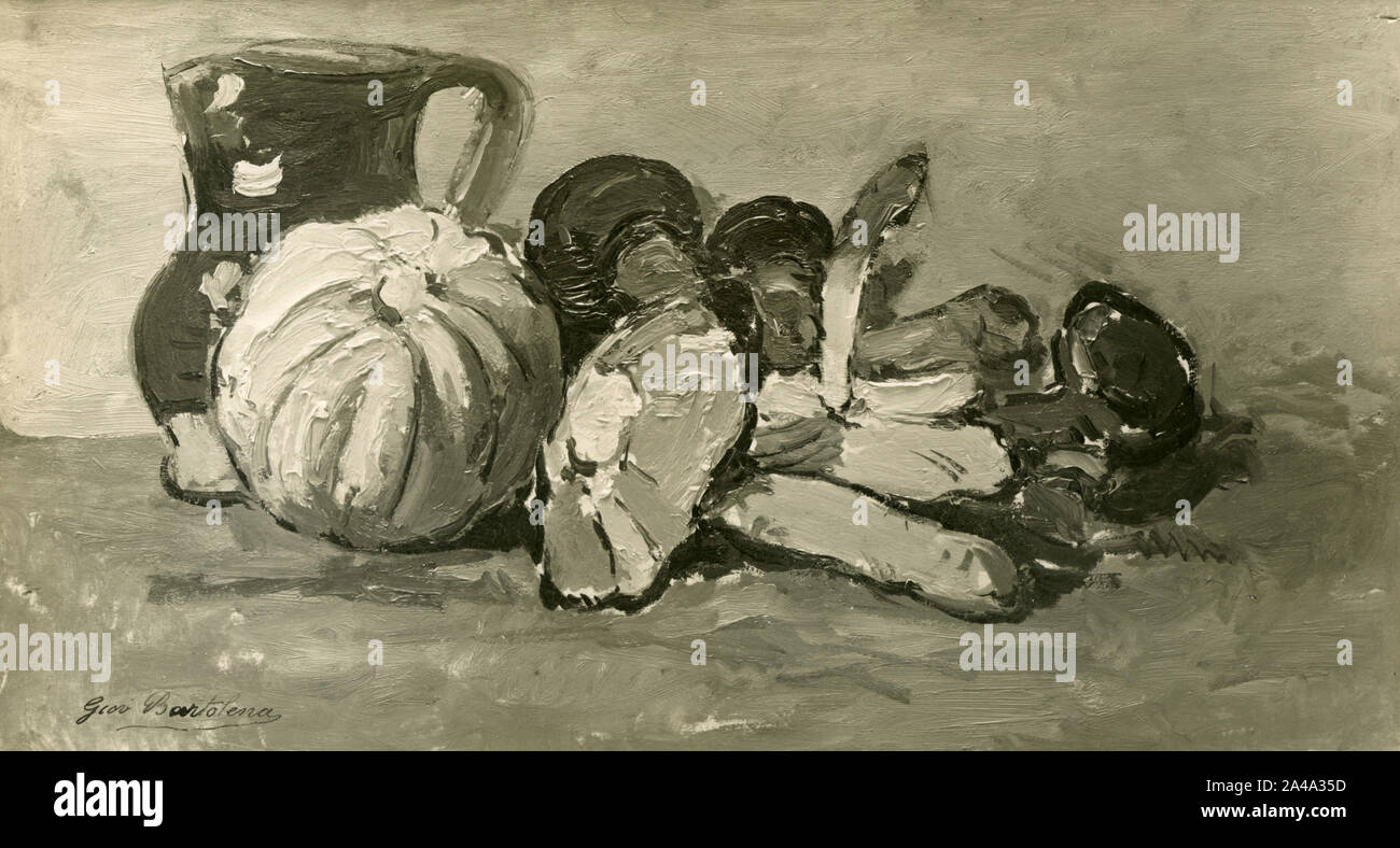 Nature morte, la peinture par l'artiste italien Giovanni Bartolena, 1930 Banque D'Images