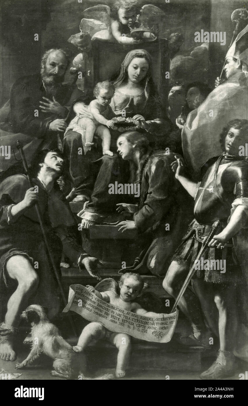 Madonna de Constantinople et des Saints, la peinture par l'artiste Italien Mattia Preti, 1930 Banque D'Images