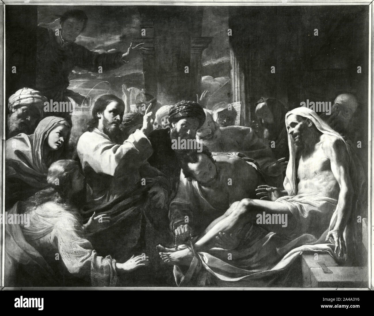 La résurrection de Lazare, la peinture par l'artiste Italien Mattia Preti, 1930 Banque D'Images