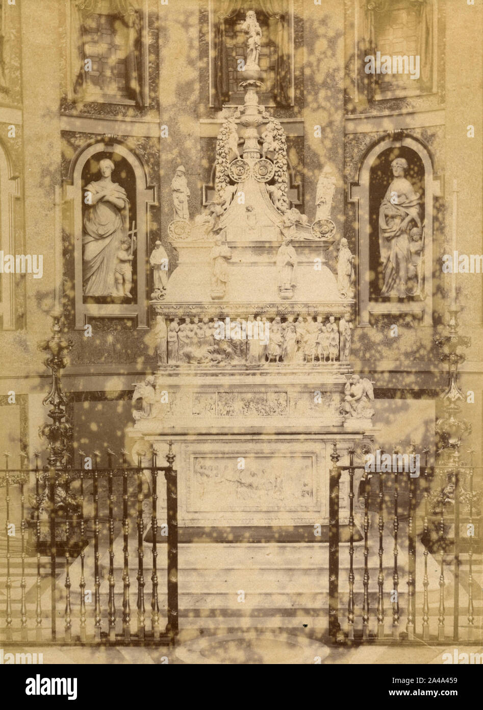Arche ou le tombeau de saint Dominique à l'église Saint Domenico, Bologne, Italie 1870 Banque D'Images