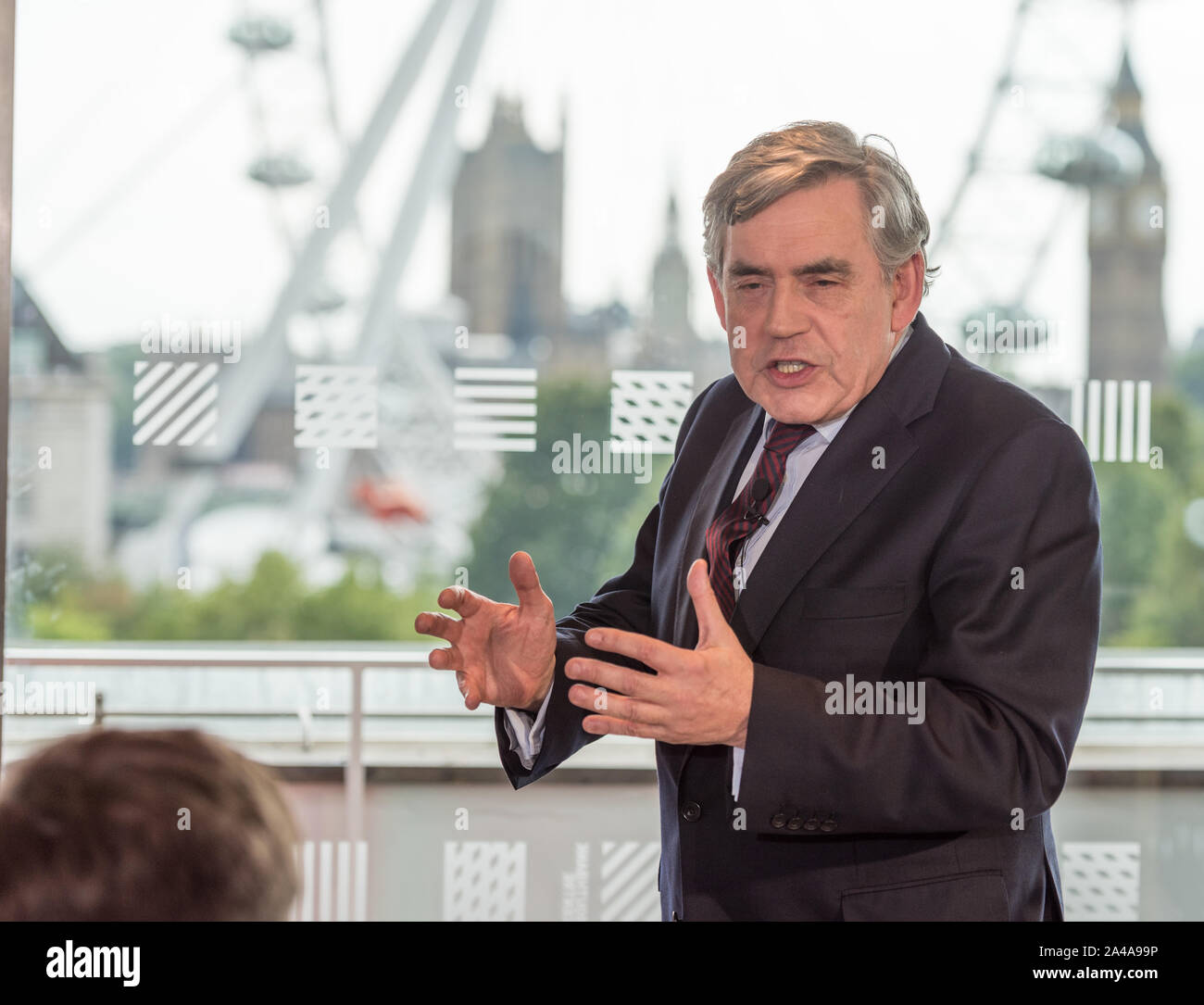 Southbank Centre, Londres, Royaume-Uni. 16 août, 2015. Gordon Brown brise son silence sur la course à la direction du travail avec un discours. Banque D'Images