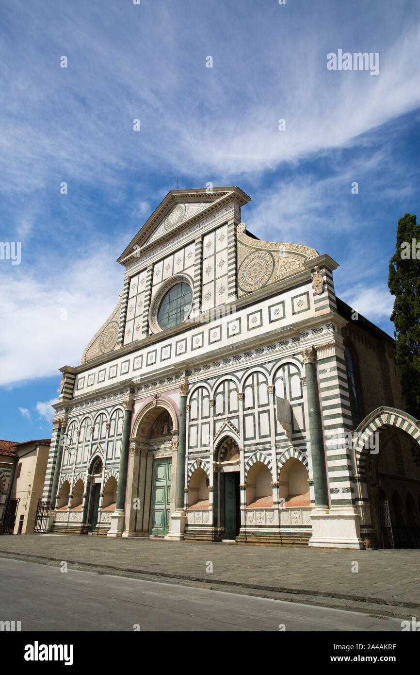 La basilique Santa Maria Novella, Florence, Italie. Première grande basilique de Florence et principal ville église dominicaine. Banque D'Images