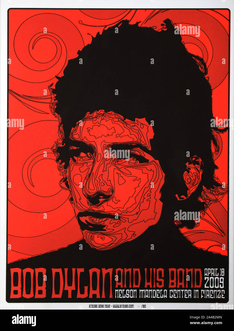 Bob Dylan et sa bande concert poster, Firenze, Florence Banque D'Images
