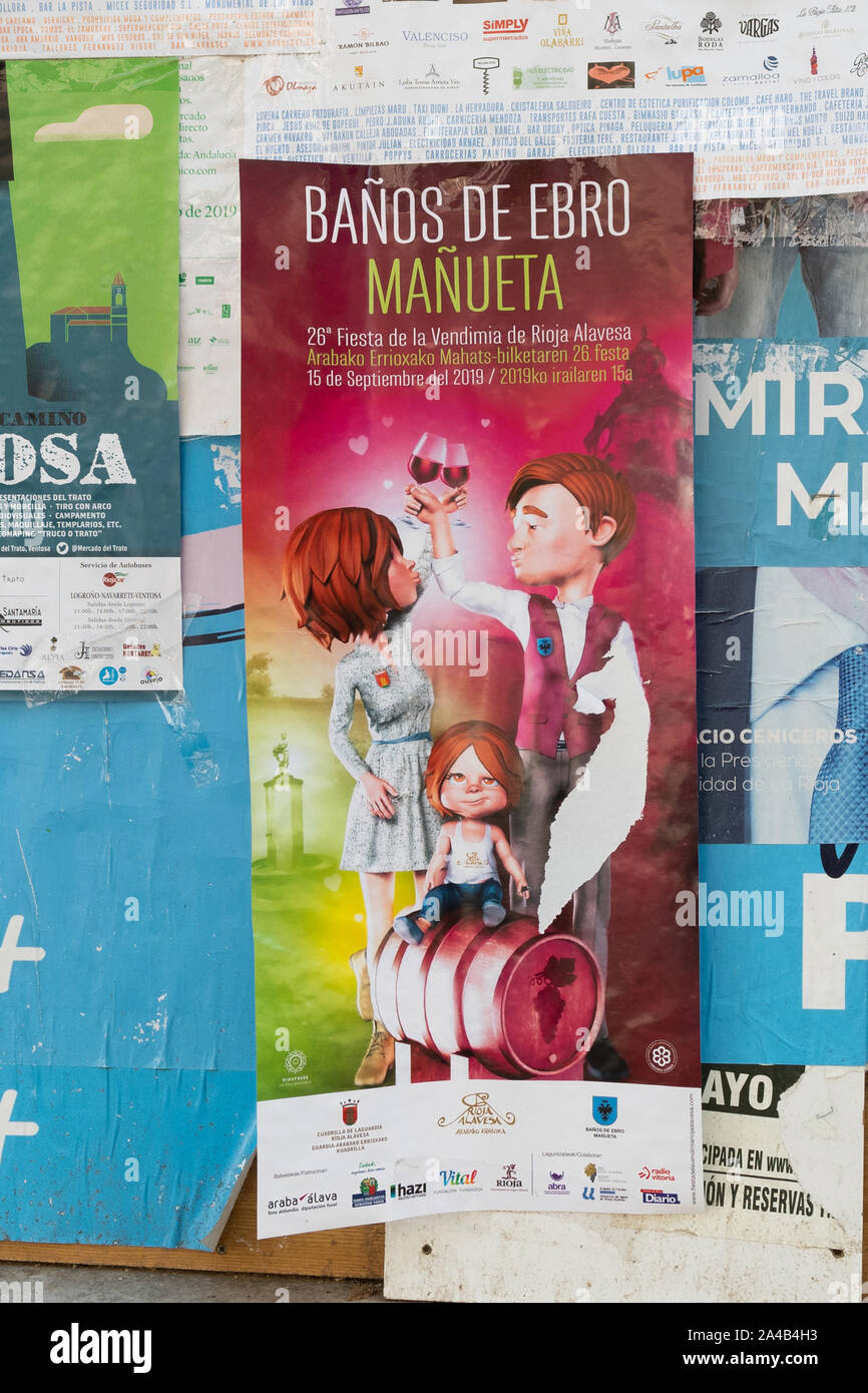 Fête des vendanges affiche publicitaire - Haro, Espagne, Europe Banque D'Images