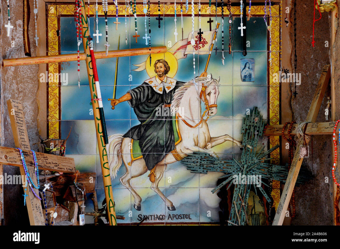 Une représentation de et de culte à l'apôtre saint Jacques - St James en anglais. La Fête de Saint James est célébrée le quatrième week-end de juillet. Banque D'Images