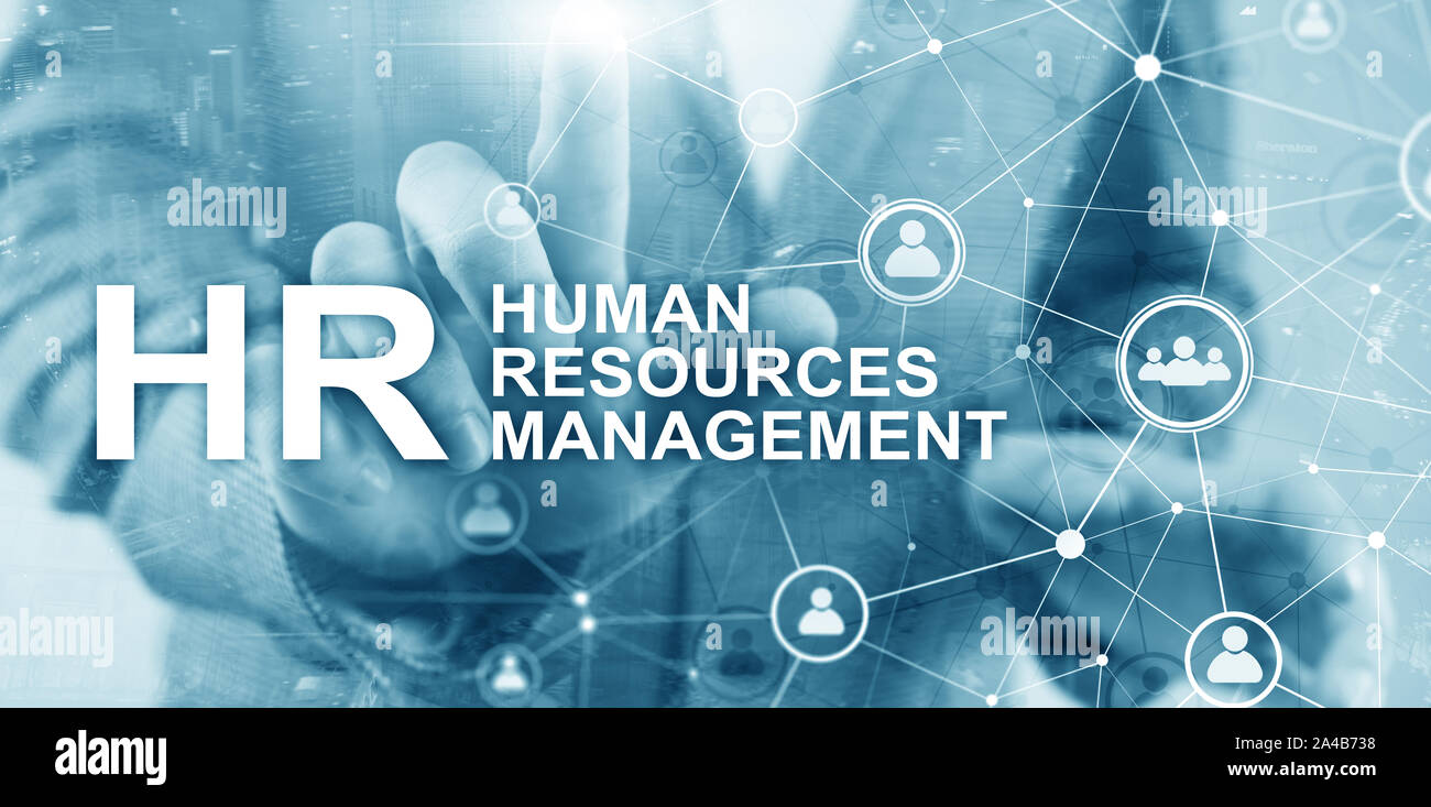 La gestion des ressources humaines, RH, Team Building et de recrutement sur le concept flou Banque D'Images