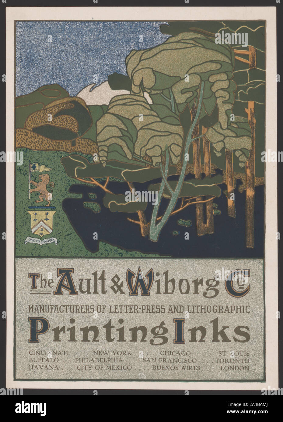 L'Ault & Wilborg Lithographing Company, les fabricants d'encres d'impression de presse et la lettre. Banque D'Images