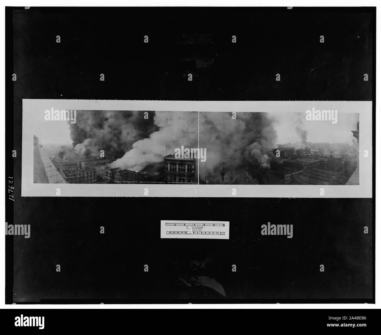 L'incendie de San Francisco, le 18 avril, vue de l'échange marchand Bld Banque D'Images