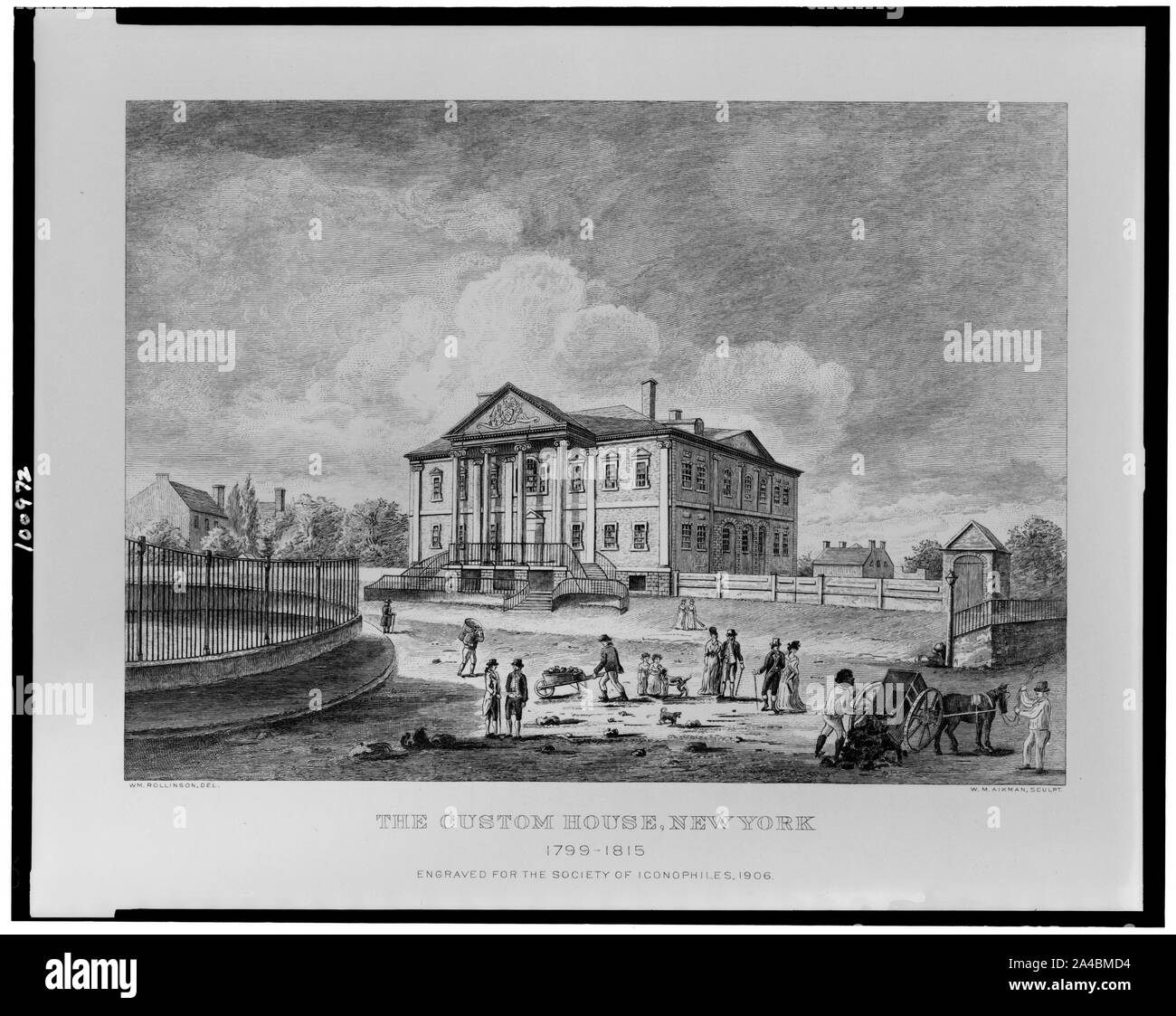 Le Custom House, New York, 1799-1815 / Wm. Rollinson, del. Banque D'Images