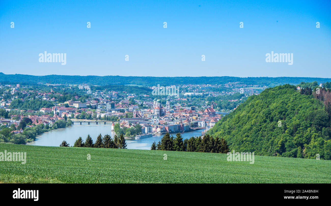 Vue panoramique de la ville de Passau Banque D'Images