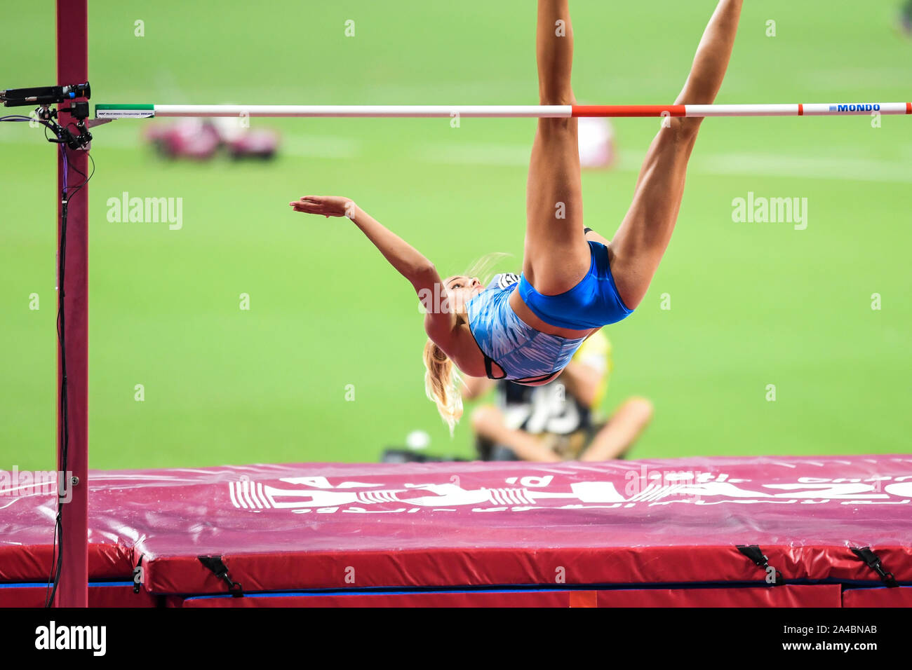 Yuliya Levchenko (Ukraine). High Jump femmes finales. Championnats du monde d'athlétisme de l'IAAF, Doha 2019 Banque D'Images