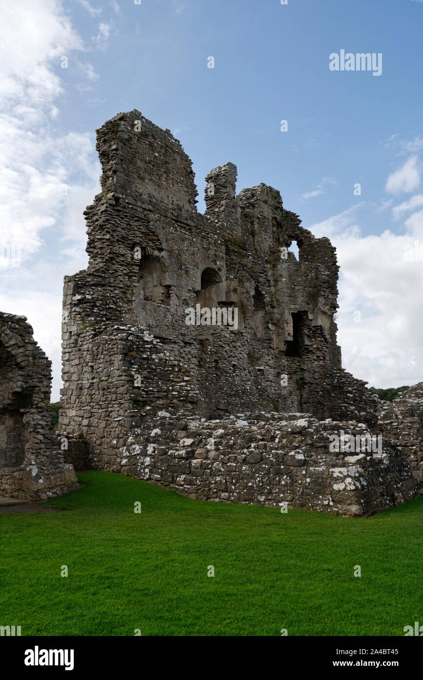 Château de Ogmore Glamorgan, Pays de Galles UK, Ruine du château gallois Banque D'Images