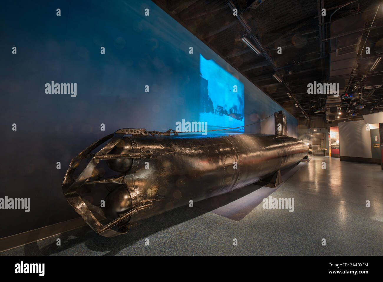 L'AP-19, également connu sous le nom de sous-marin de poche japonais C par la US Navy, un type de la Marine impériale japonaise historique un Ko-hyoteki-sous-marin de poche classe affichée au Musée National de la guerre du Pacifique dans la région de Fredericksburg, au Texas Banque D'Images