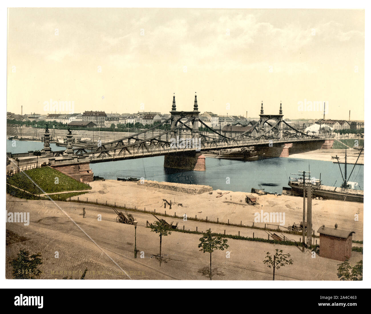 Le Pont du Neckar, Mannheim, Baden, Allemagne Banque D'Images