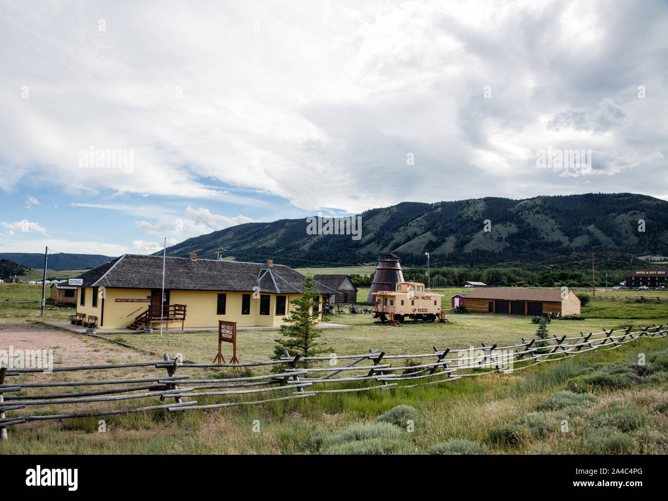Le Musée Historique de l'Inic centenaire, une petite communauté dans la Snowy Range Montagnes de Albany County, Wyoming Banque D'Images