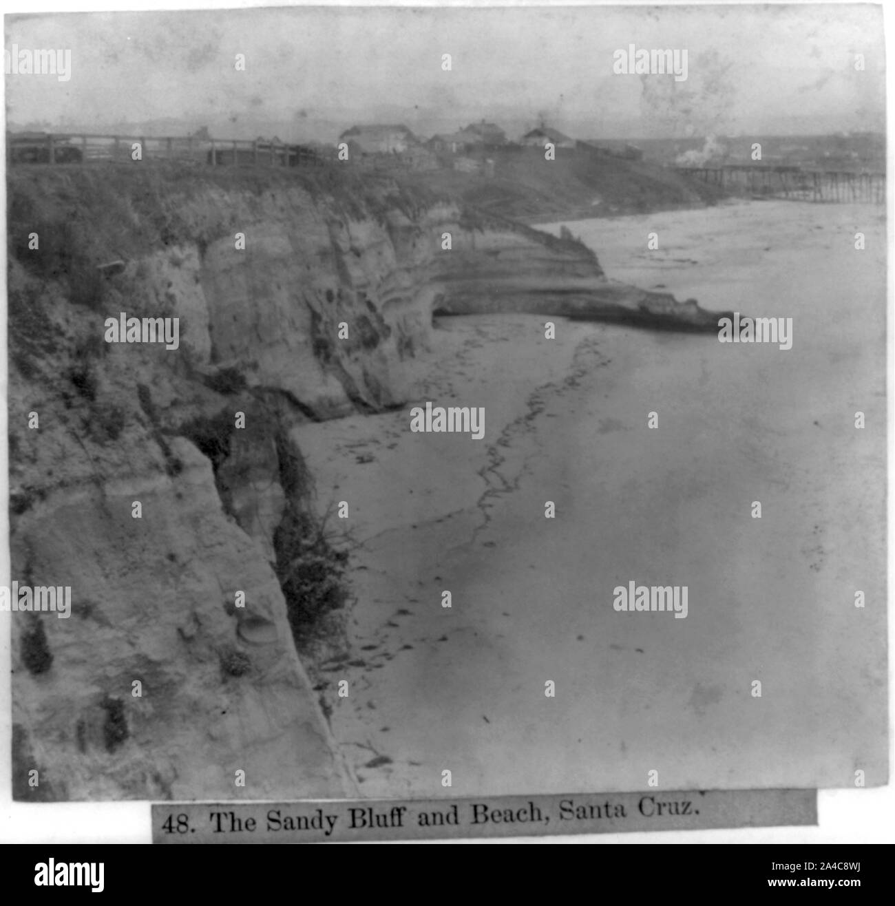 La plage de sable et de Bluff, Santa Cruz Banque D'Images