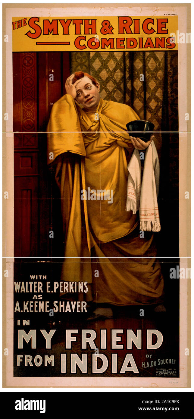 Le Smyth et riz comédiens avec Walter E. Perkins comme A. Keene Rasoir dans mon ami de l'Inde par H.A. DuSouchet. Banque D'Images