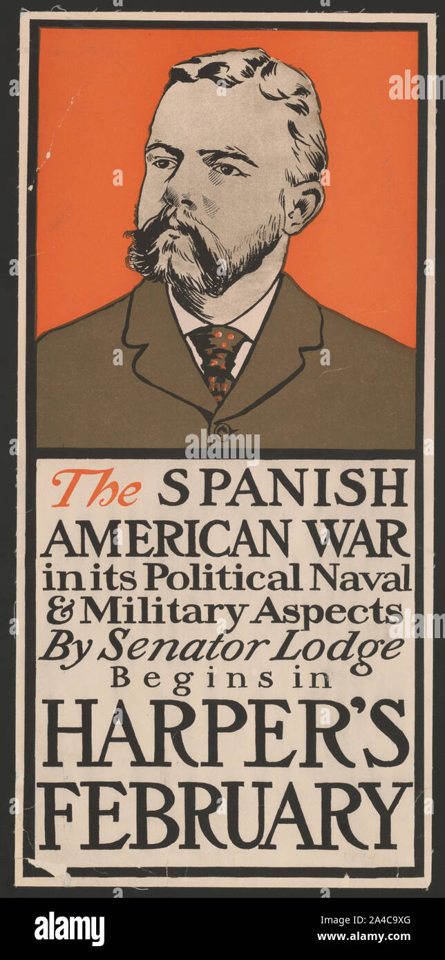 La guerre hispano-américaine dans ses aspects politiques et militaires de la marine par le sénateur Lodge, commence dans le Harper's Février Banque D'Images