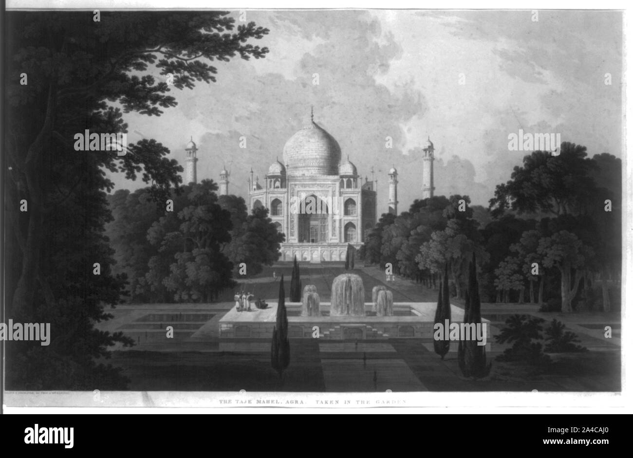 Le Taje Mahel, Agra, prise dans le jardin. N° II / dessiné et gravé par Thomas et William Daniell. Banque D'Images