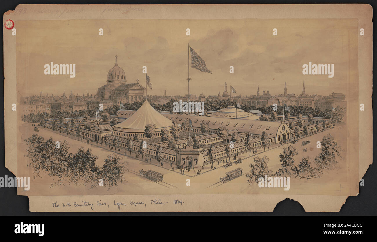Les États-Unis juste sanitaires, Logan Square, Phila. 1864 / Frank H. Taylor d'après la Reine. Banque D'Images