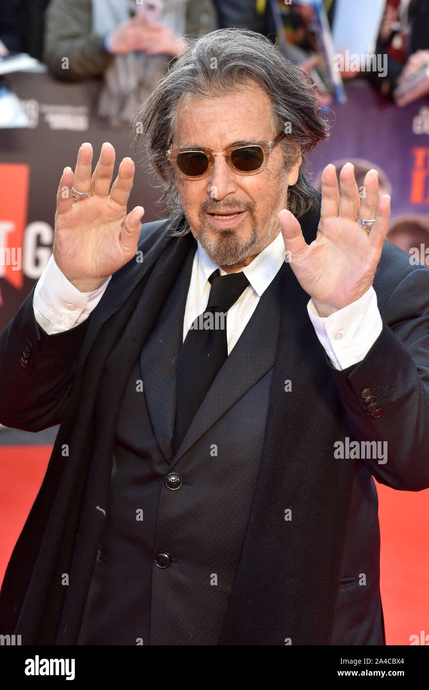 Londres, Royaume-Uni. 13 Oct, 2019. Al Pacino assiste à la soirée de clôture l'Irlandais 'Gala' première internationale au cours de la 63e BFI London Film Festival à l'odéon luxe à Londres. Credit : SOPA/Alamy Images Limited Live News Banque D'Images