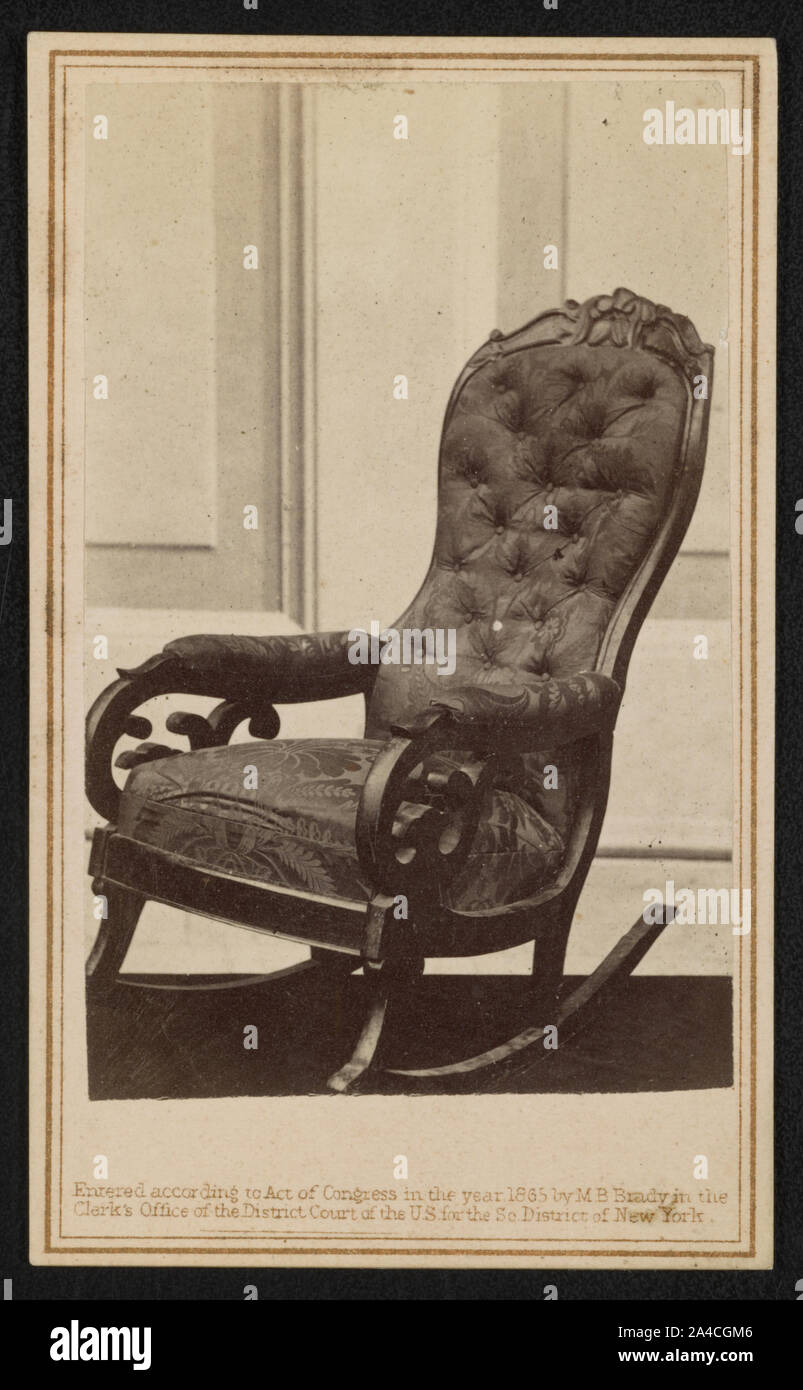Le fauteuil dans lequel Abraham Lincoln est assassiné au Ford's Theatre, Washington, D.C.] / De négatif photographique dans la région de Brady's National Portrait Gallery Banque D'Images