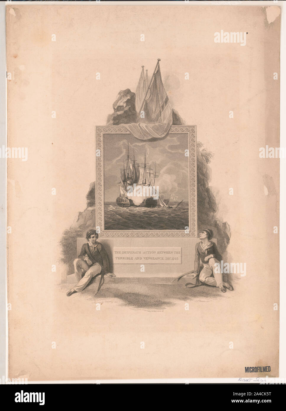 L'action désespérée entre le terrible et vengeance, Décembre 1757 / Smirke & Invités de del. Banque D'Images