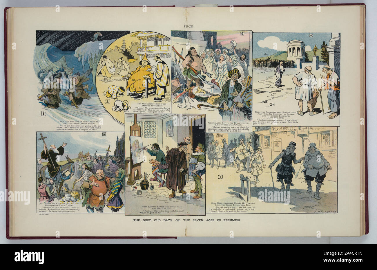 Le bon vieux temps, ou les sept âges de pessimisme / L.M. Glackens. Banque D'Images