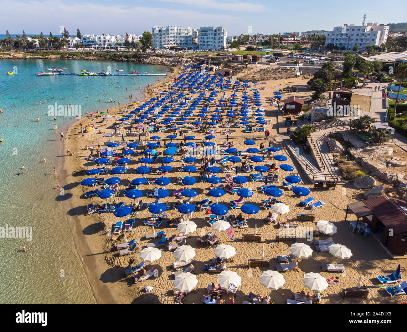 Protaras, Chypre - octobre 11. 2019 la célèbre plage de figuiers de la ville Banque D'Images