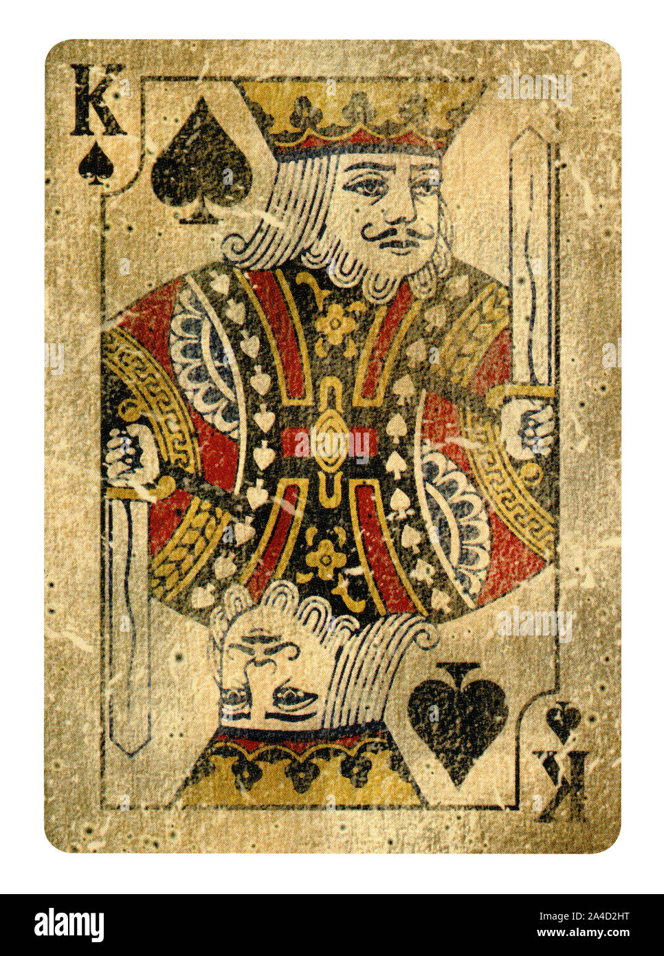 Le Roi de pique jeu de carte - isolated on white Banque D'Images