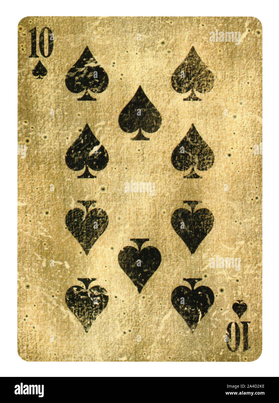 Dix de pique jeu de carte - isolated on white Banque D'Images