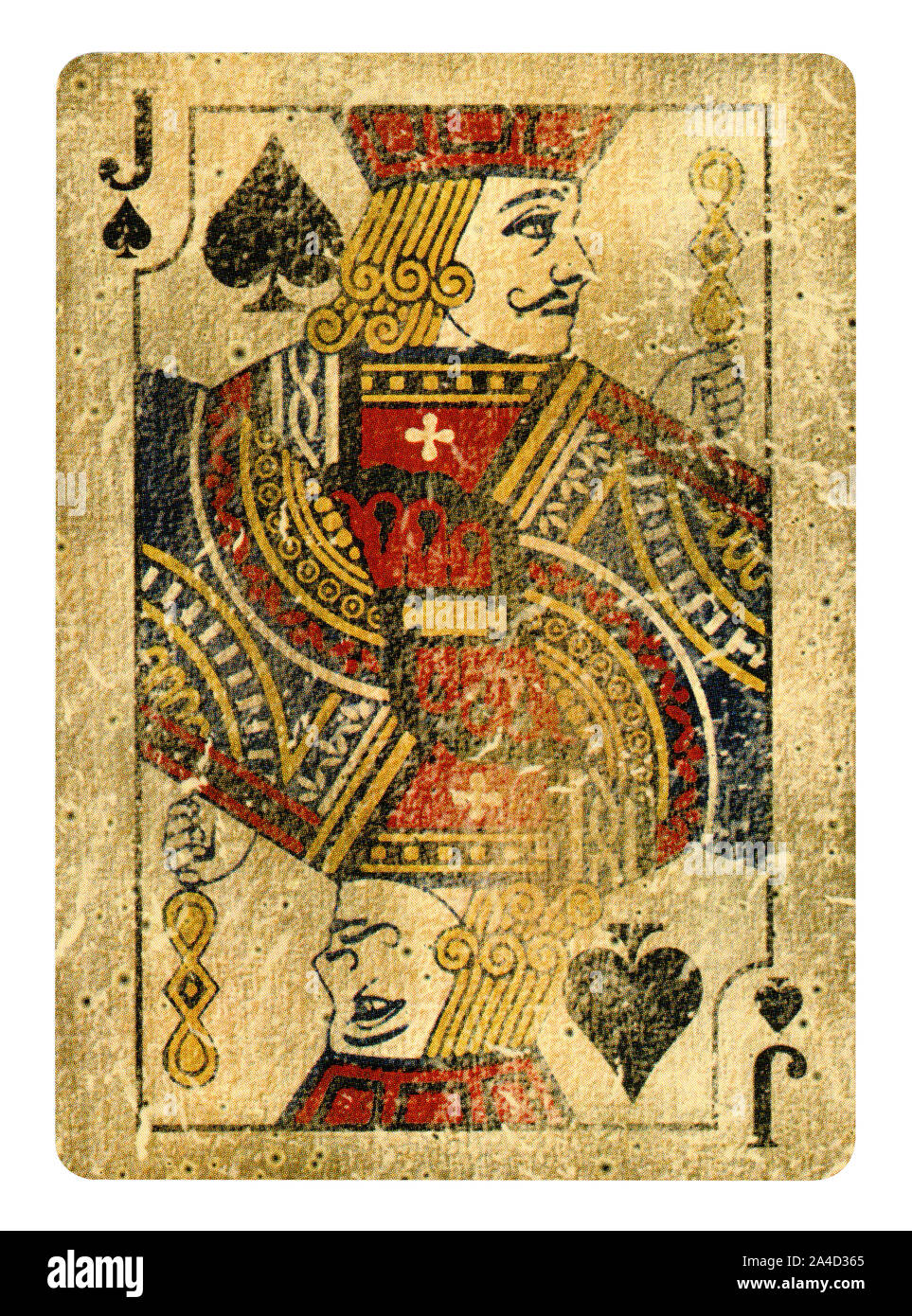 Valet de Pique jeu de carte - isolated on white Banque D'Images