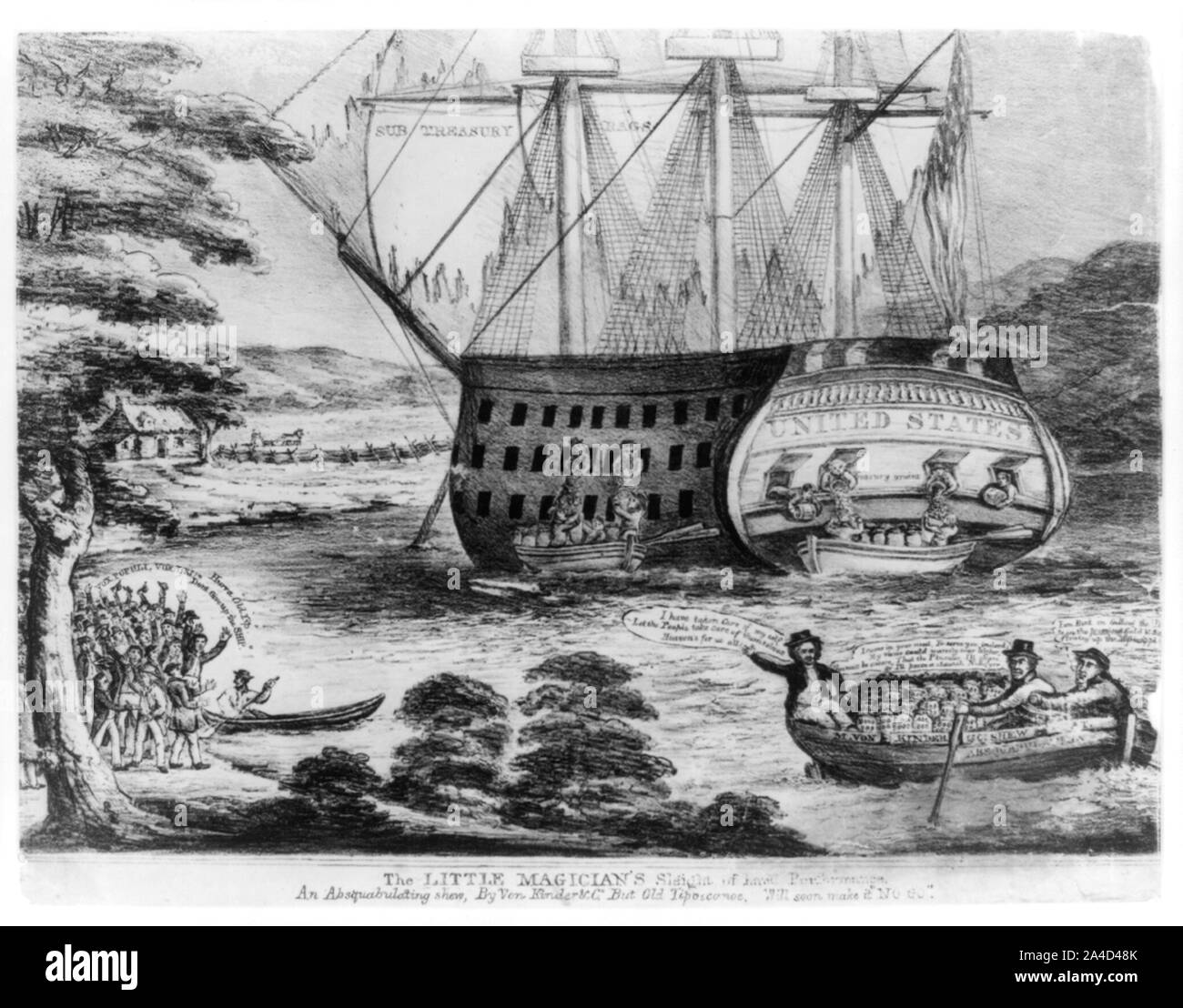 Le petit magicien du tour de la performance de la main. Un absquabulating shew, par Von Kinder & Co. mais Old Tippecanoe, permettront bientôt no go Banque D'Images