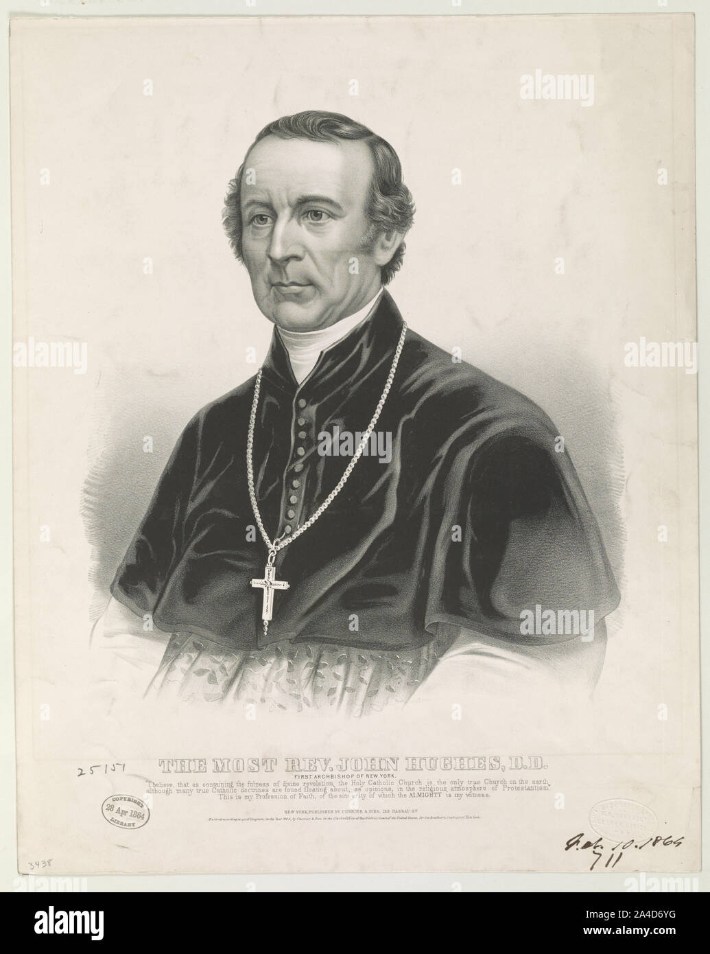 Mgr John Hughes, D.D. : premier archevêque de New York Banque D'Images