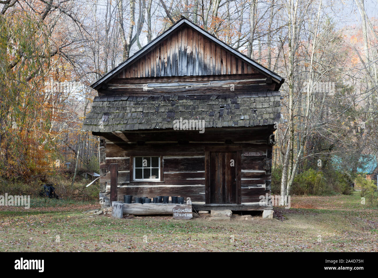 Le bâtiment du musée dans de minuscules Helvetia, une fois qu'une colonie suisse dans la région de Randolph County, en Virginie de l'Ouest Banque D'Images
