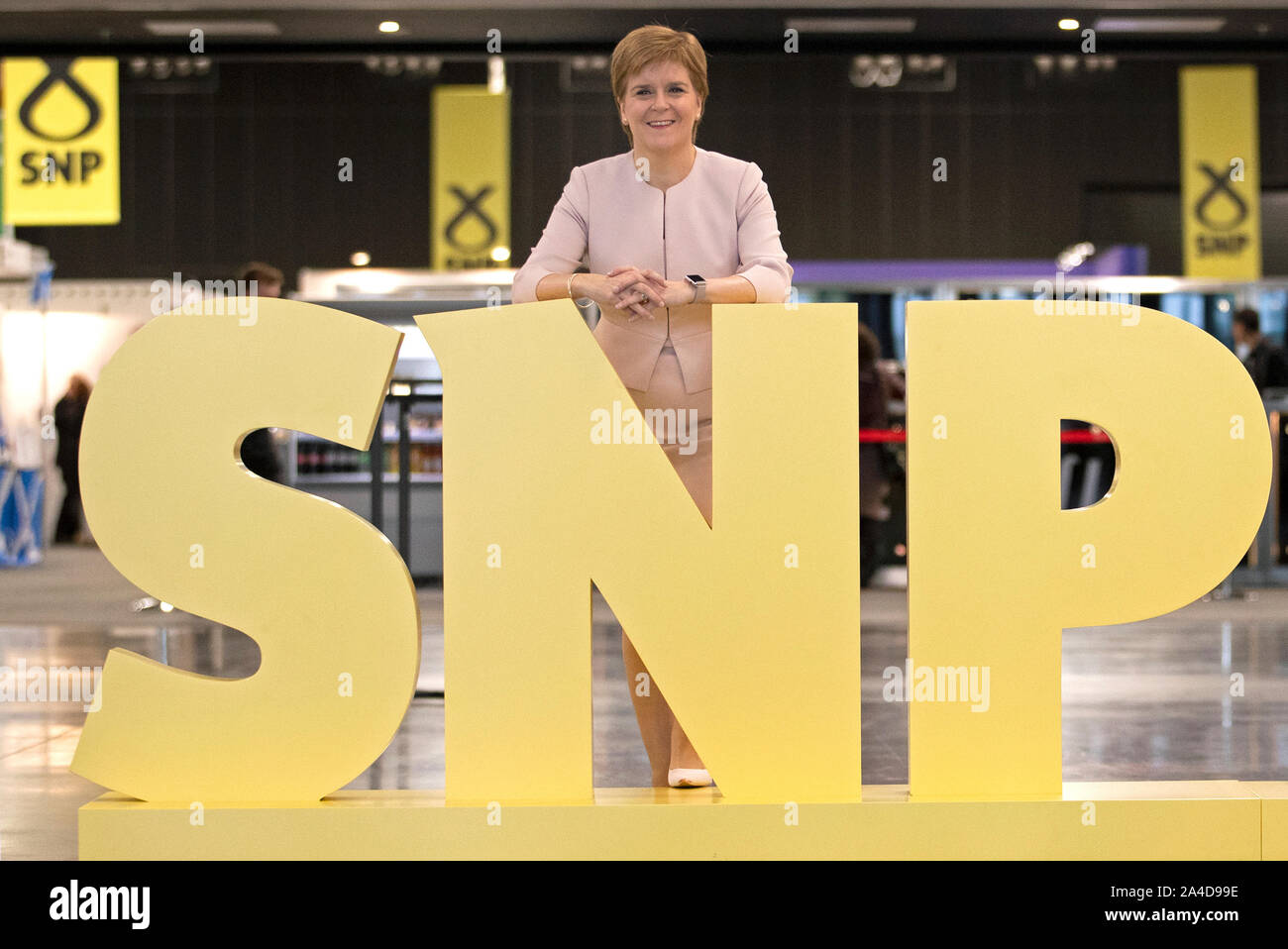 Premier ministre Nicola Sturgeon visites, l'échange est à l'automne 2019 CONFÉRENCE SNP à l'événement Aberdeen complexe (TECA). Banque D'Images