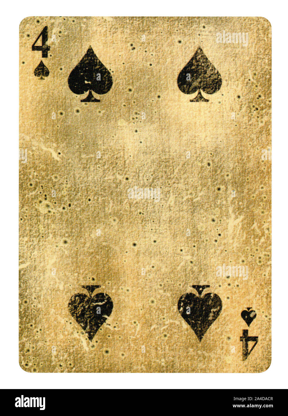 Quatre de pique jeu de carte - isolated on white Banque D'Images