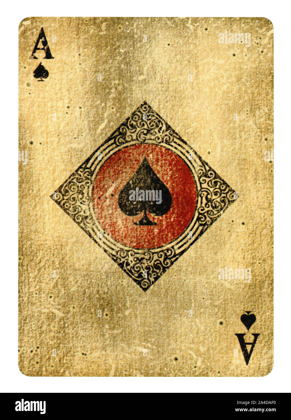 As de Pique jeu de carte isolated on white Banque D'Images