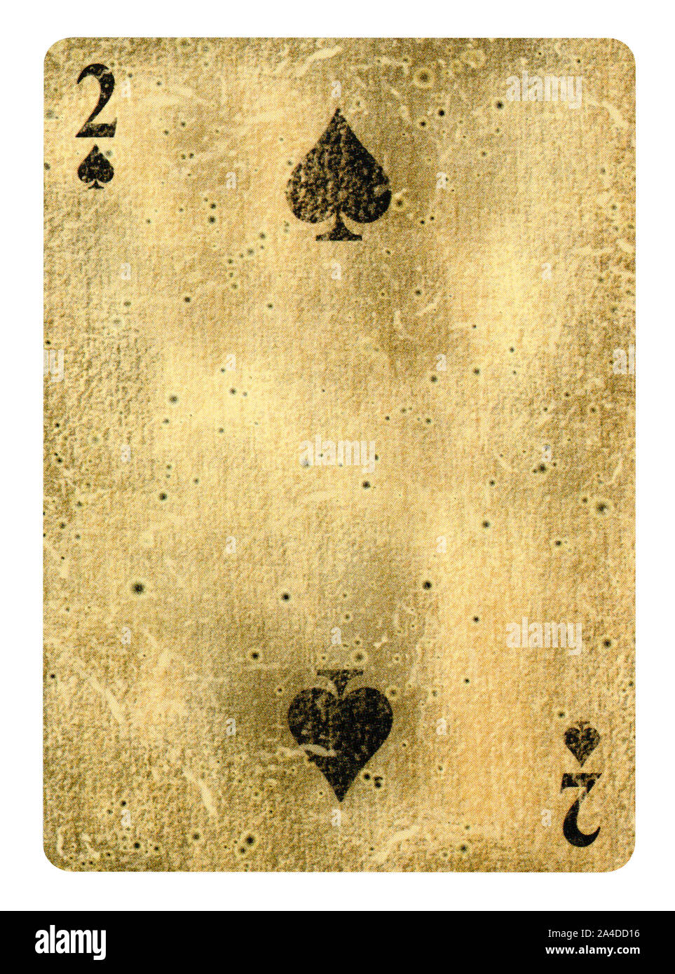 Deux de Pique jeu de carte - isolated on white Banque D'Images