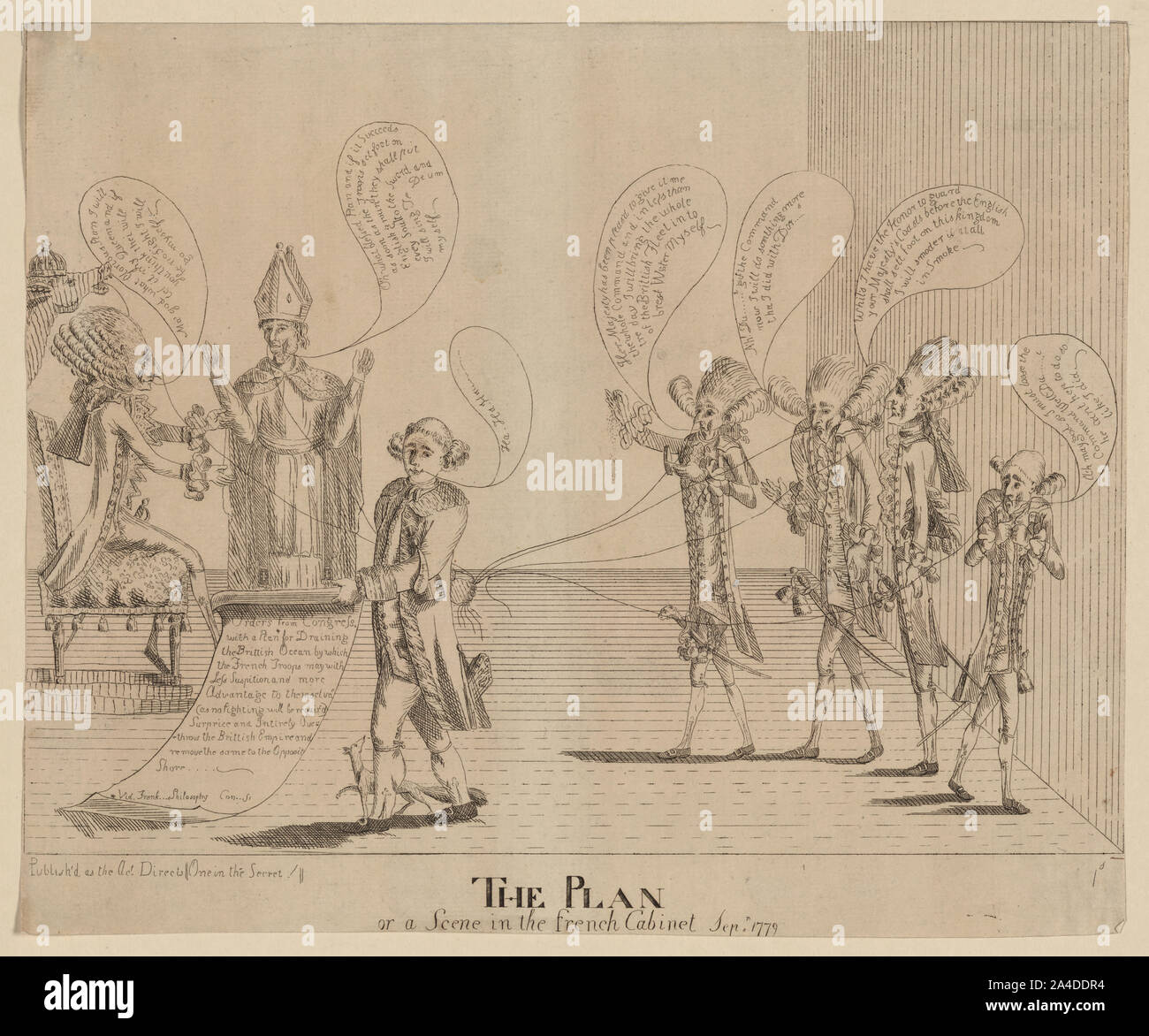 Le plan, ou une scène dans le cabinet français, SEP. 1779 Banque D'Images