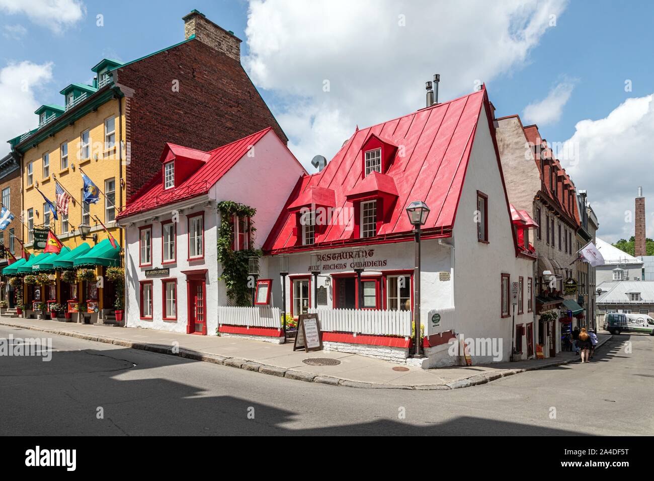 RESTAURANT AUX ANCIENS CANADIENS, QUARTIER HISTORIQUE, RUE SAINT-LOUIS, VILLE DE QUÉBEC, CANADA Banque D'Images
