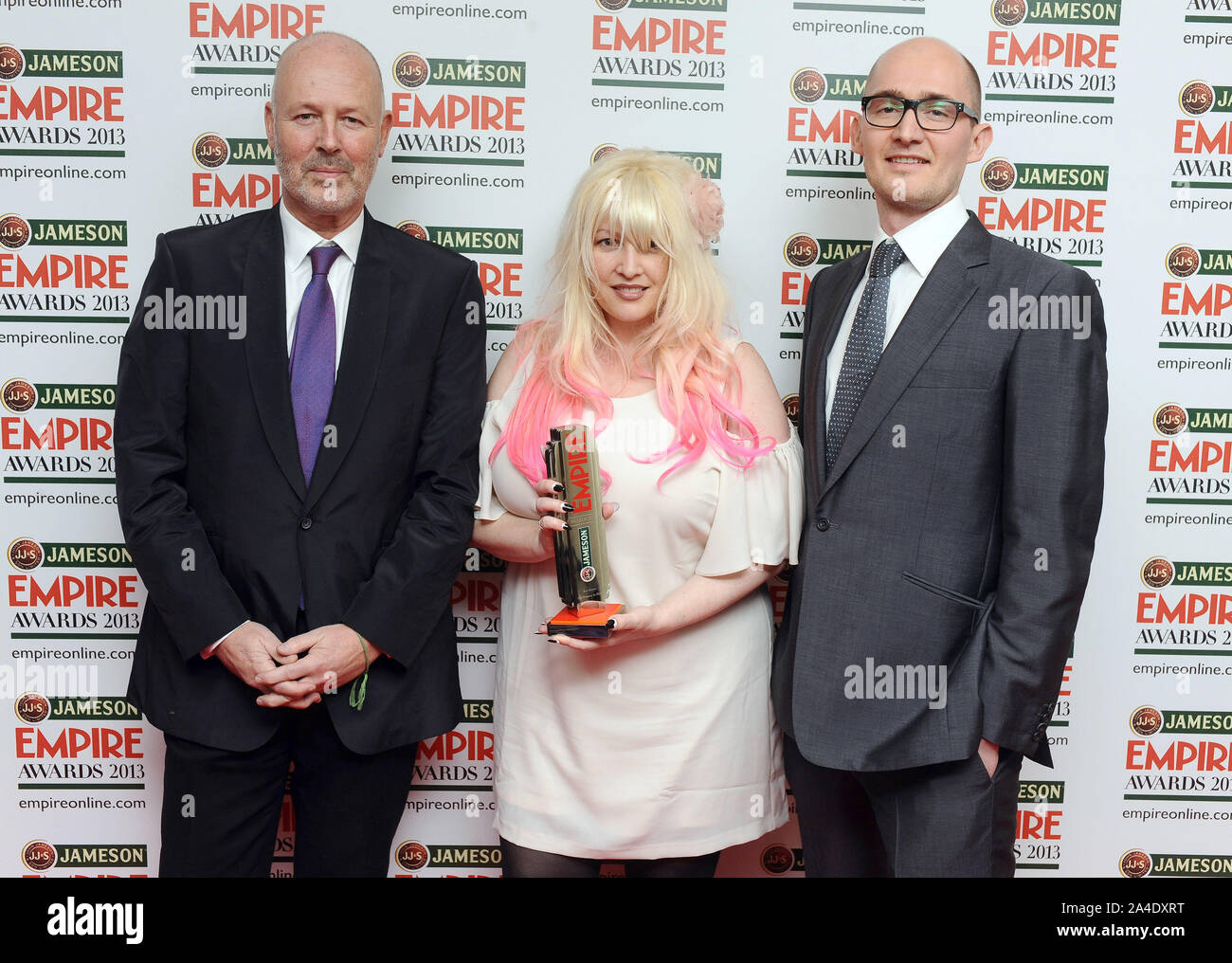 La photo doit être crédité ©Kate Green/Alpha Press 077037 24/03/2013 Jane Goldman avec James Watkins et Simon Oakes Jameson Empire Film Awards 2013 Grosvenor Hotel London Banque D'Images