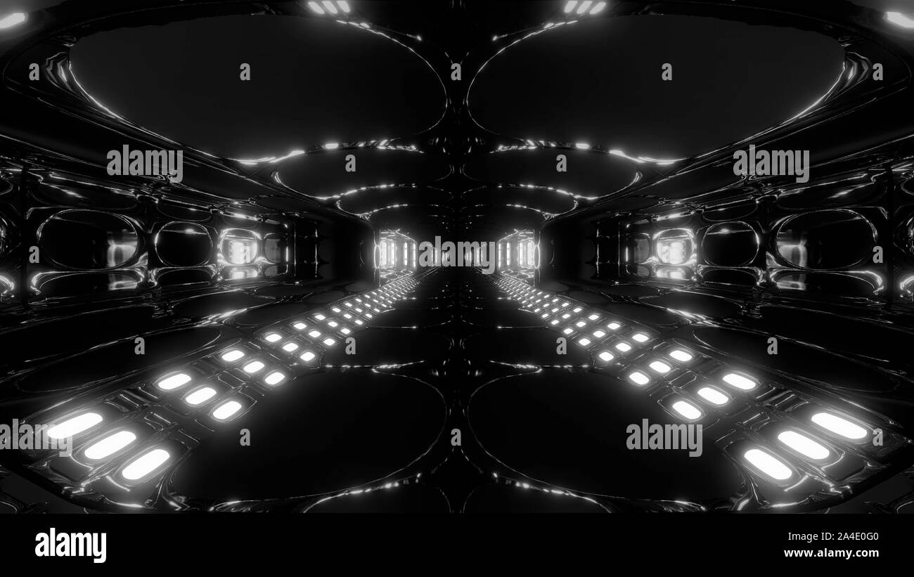 Scifi corridor tunnel futuriste 3d illustration papier peint fond Banque D'Images Scifi corridor tunnel futuriste 3d illustration papier peint fond Banque D'Images