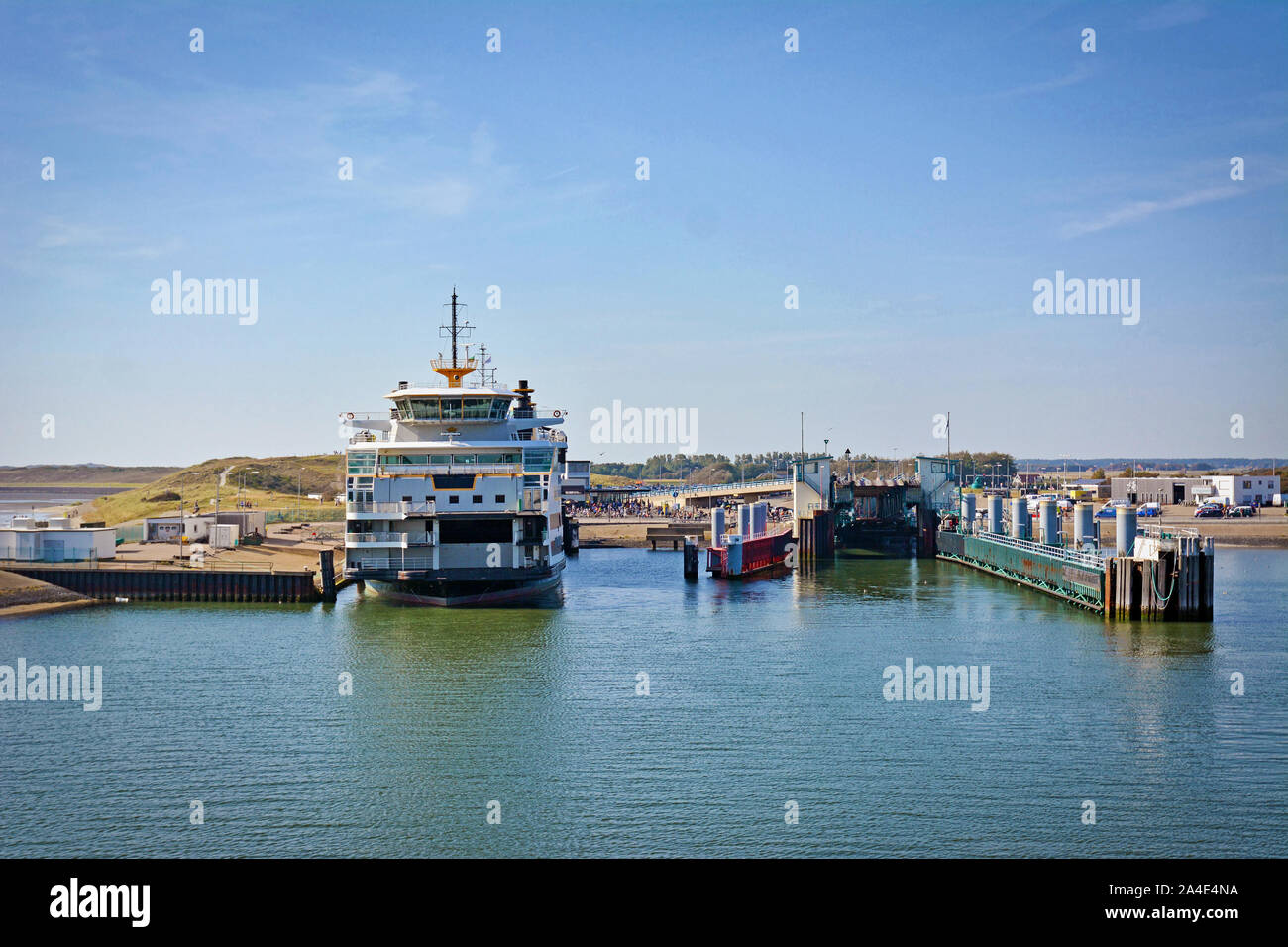 'T Horntje, Texel /Pays-Bas - Août 2019 : Double terminé passanger et car-ferry par 'entreprise' TESO à ''t Horntje' Harbour sur l'île Texel Banque D'Images