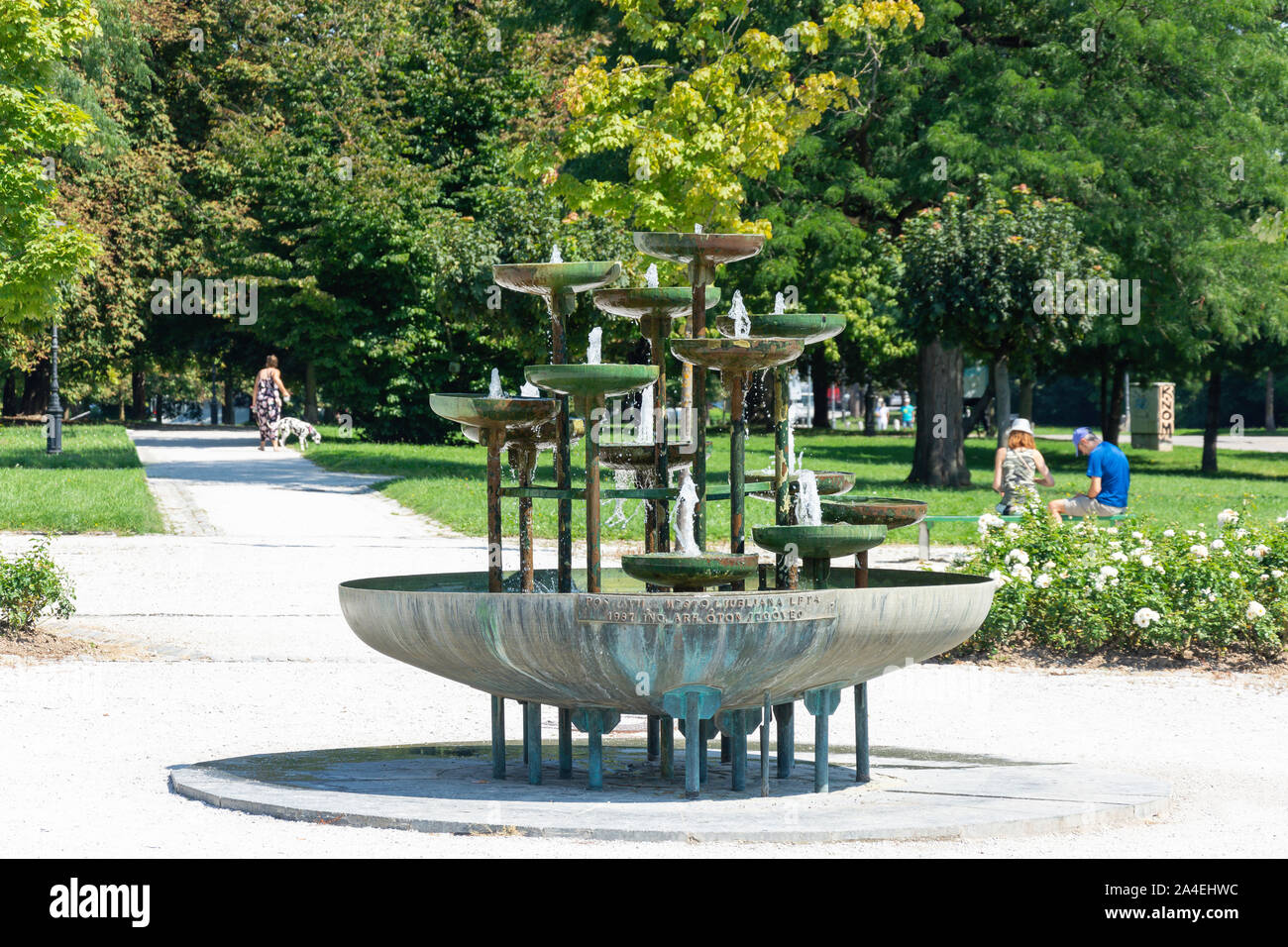 Jardins et Parc de la ville de Tivoli, Ljubljana, Slovénie Banque D'Images